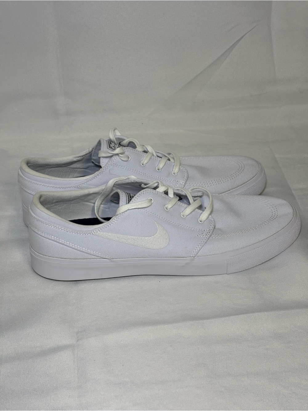 Nike Zoom Stefan Janoski Canvas Zoom Air White Skate Boarding Mend 12 NWOT - Picture 7 of 13